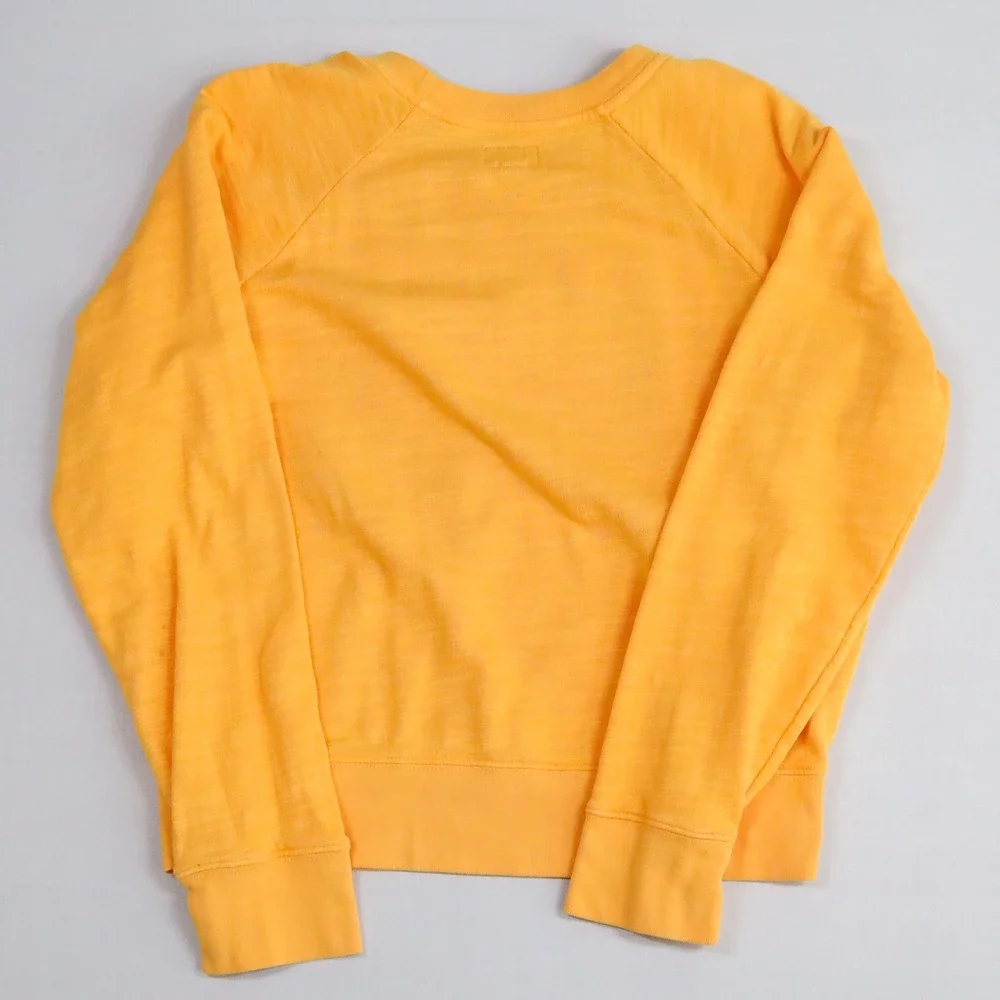 J.Crew‎ Vintage Fleece Sweatshirt Women XS Yellow Raglan Crewneck Lightweight